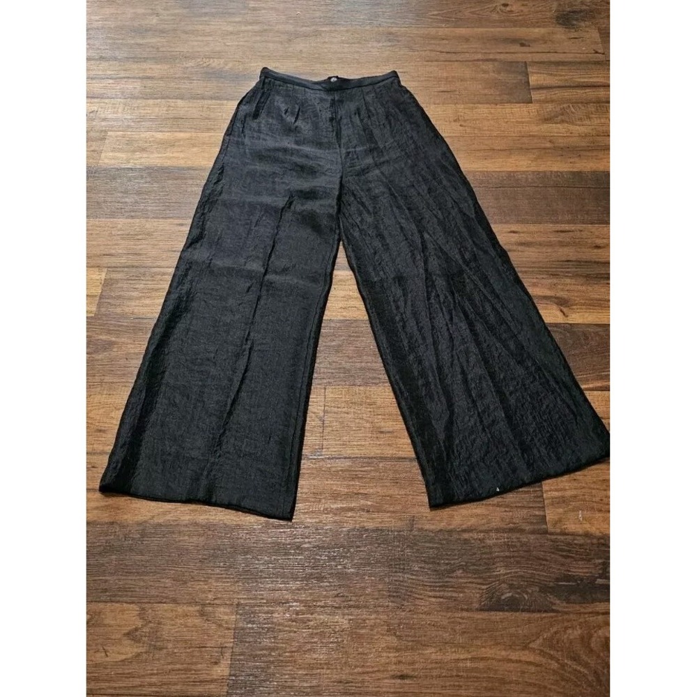 Adrianna Papell Evening Essential Womens Pants 10 Black Wide Leg Palazzo Dressy